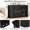 Costway Stackable Buffet Sideboard Set of 2 with Sliding Doors & Adjustable Shelf Brown/Black/Grey/Antique White
